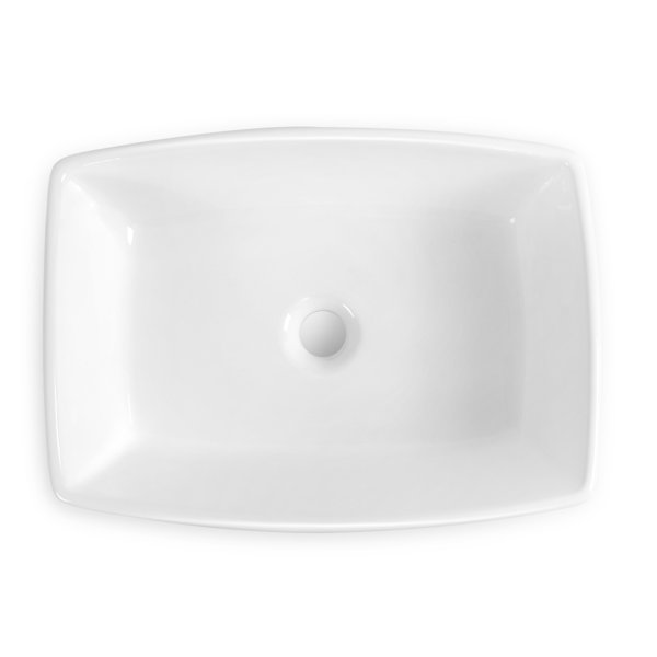 Sinber 19" x 14" x 5" White Rectangular Ceramic Countertop Bathroom